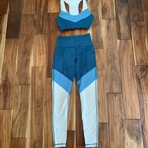 Glyder Moroccan Blue Tri-Tone set - Distract Bra and Legging